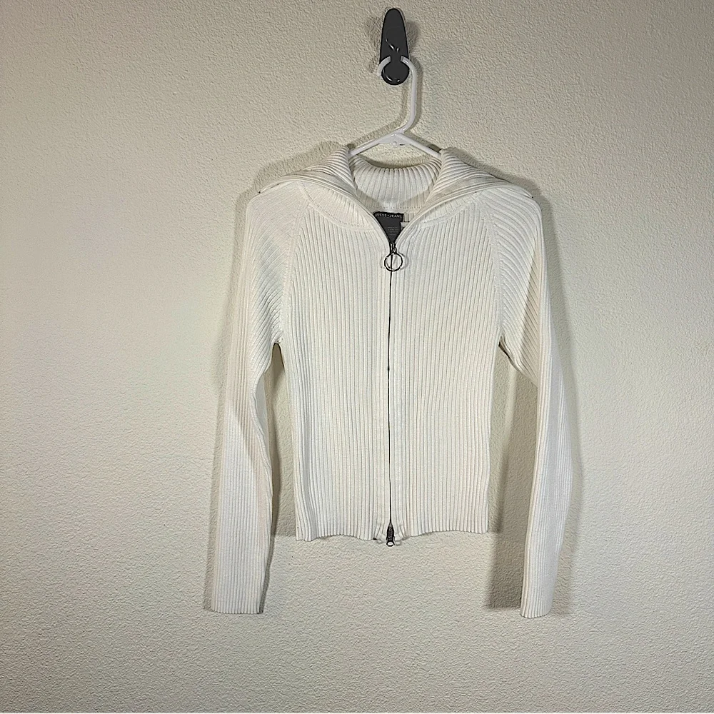 Guess Jeans full zip ribbed sailor sweater size large Y2K Bratz - Picture 1 of 6
